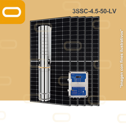 [Sis-25-088-LV-3SSC-4.5-50-48-400-PM380WHC] Sistema Bomba Solar Sumergible 3SSC-4.5-50-LV-380WHC