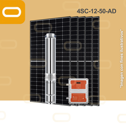[Sis-25-173-AD-4SC-12-50-96-750-PM380WHC] Sistema Bomba Solar Sumergible 4SC-12-50-AD-380WHC