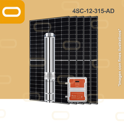 [Sis-25-208-AD-4SC-12-315-530-7500-PM615W] Sistema Bomba Solar Sumergible 4SC-12-315-AD-615W