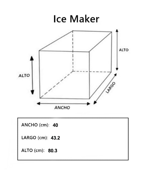 Dimensiones fisicas de Máquina de hacer hielo Comercial GK-48B