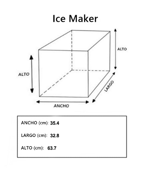 Dimensiones fisicas de Máquina de hacer hielo Comercial  GK-40