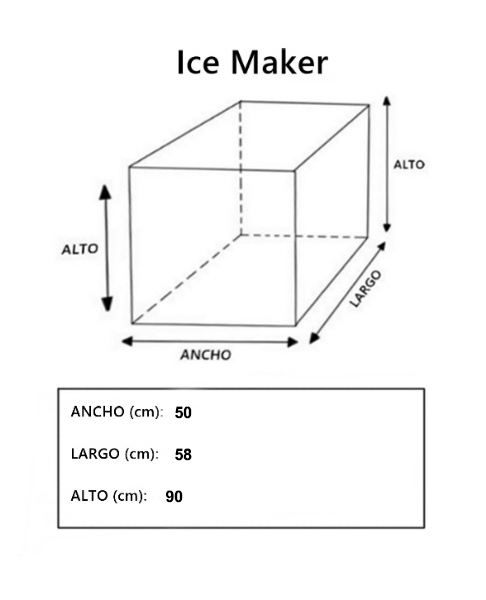 Dimensiones fisicas de Máquina de hacer hielo comercial FQ-137X