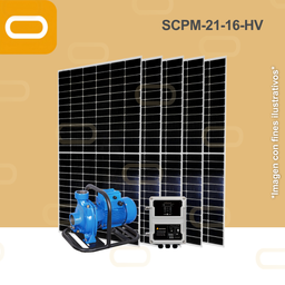 [Sis-22-289-SCPM-21-16-110-750-PM450W] Sistema Bomba Solar Periferica de alto caudal SCPM-21-16-450W