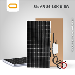 [Sis-AR-84-1.0K-615W] Sistema atado a la red 84 kWh al mes / 1K - 615W