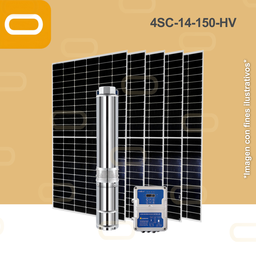 [Sis-25-069-HV-4SC-14-150-300-3000-PM615W] Sistema Bomba Solar Sumergible 4SC-14-150-AD-615W