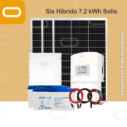 [Sis híbrido 7.2 kWh Solis] Sistema Híbrido 216 kWh al mes / 1900Wp con inversor Solis