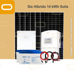 [Sis híbrido 14 kWh Solis] Sistema Híbrido 420 kWh al mes / 2700Wp con inversor Solis