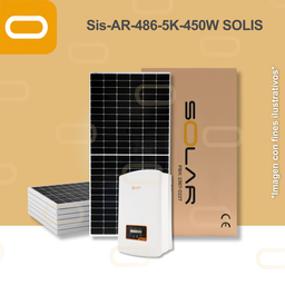 [Sis-AR-486-5K-450W SOLIS] Sistema atado a la red 486 kWh al mes / 5K-Solis - 450W