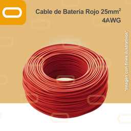[Cable Bat Rojo 25mm²] Cable de Batería Rojo 25mm² / 4AWG