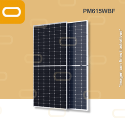 [PM-615W-BF-CC] Panel Solar 615W Bifacial Monocristalino - Half Cell (con caja)