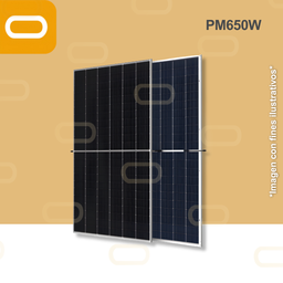 [PM-650W-BI-CC] Panel Solar 650W Bifacial Monocristalino - Half Cell (con caja)