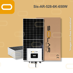 [Sis-AR-528-6K-650W] Sistema atado a la red 528 kWh al mes / 6K - 650W