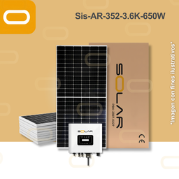 [Sis-AR-352-3.6K-650W] Sistema atado a la red 352 kWh al mes / 3.6K - 650W