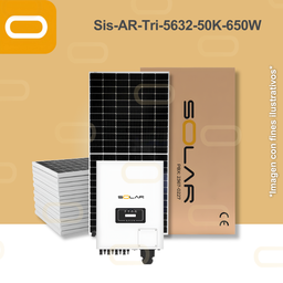 [Sis-AR-Tri-5632-50K-650W] Sistema atado a la red Trifásico 5632 kWh al mes / 50K-650W