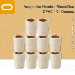 [Adaptador-H-CPVC-1/2-Docena] Adaptador Hembra R/metálica CPVC 1/2" Docena