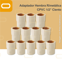 [Adaptador-H-CPVC-1/2-Ciento] Adaptador Hembra R/metálica CPVC 1/2" - Ciento