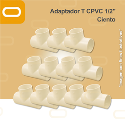 [Adaptador-T-CPVC-1/2-Ciento] Adaptador T CPVC 1/2" Ciento