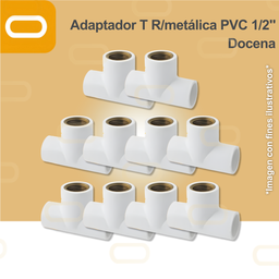 [Adaptador-T-PVC-1/2-metal-Docena] Adaptador T R/metálica PVC 1/2" Docena