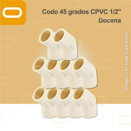 [Codo-45-CPVC-1/2-Docena] Codo 45 grados CPVC 1/2" - Docena