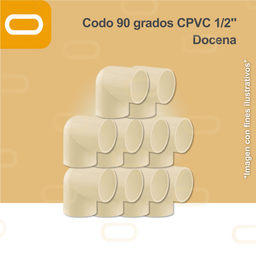 [Codo-CPVC-1/2-Docena] Codo 90 grados CPVC 1/2" - Docena