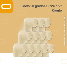 [Codo-CPVC-1/2-Ciento] Codo 90 grados CPVC 1/2" Ciento