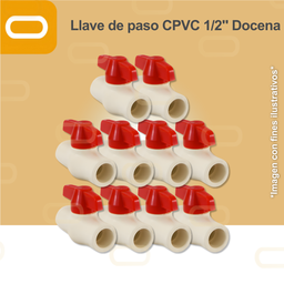 [Llave-paso-CPVC-1/2-Docena] Llave de paso CPVC 1/2" - Docena
