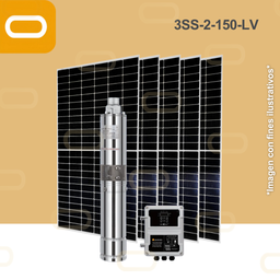 [Sis-25-007-LV-3SS-2-150-72-750-LV-PM200W] Sistema Bomba Solar Sumergible 3SS-2-150-LV-200W