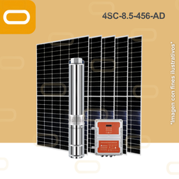 [Sis-25-202-AD-4SC-8.5-456-530-7500-AD-PM650W] Sistema Bomba Solar Sumergible 4SC-8.5-456-AD-650W