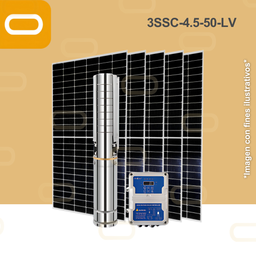 [Sis-25-088-LV-3SSC-4.5-50-48-400-LV-PM650W] Sistema Bomba Solar Sumergible 3SSC-4.5-50-LV-650WHC