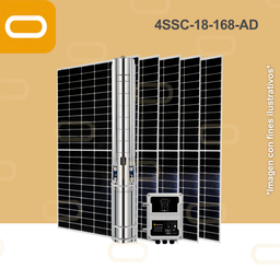 [Sis-23-132-AD-4SSC-18-168-530-4000-AD-PM650W] Sistema Bomba Solar Sumergible 4SSC-18-168-AD-650W