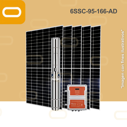 [Sis-23-175-AD-6SSC-95-166-530-22000-AD-PM650W] Sistema Bomba Solar Sumergible 6SSC-95-166-AD-650W