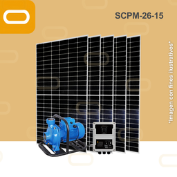 [Sis-22-290-SCPM-26-15-1100-210-PM650W] Sistema Bomba Solar de Caudal no sumergible SCPM-26-15-650W