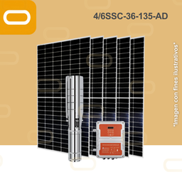 [Sis-19-194-4/6SSC-36-135-7500-750-PM650W] Sistema Bomba Solar Sumergible 4/6SSC-36-135AD-650W